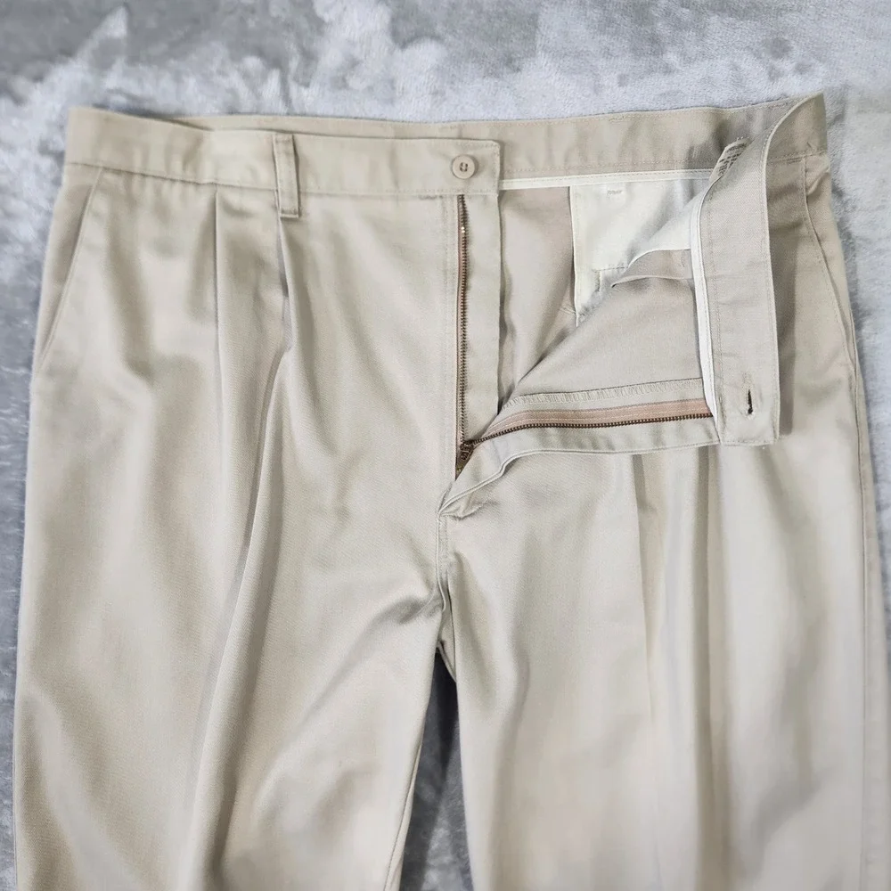 Vtg Wrangler Riata Pleated Dress Pants Mens‎ 40x32 Beige Career Western Church